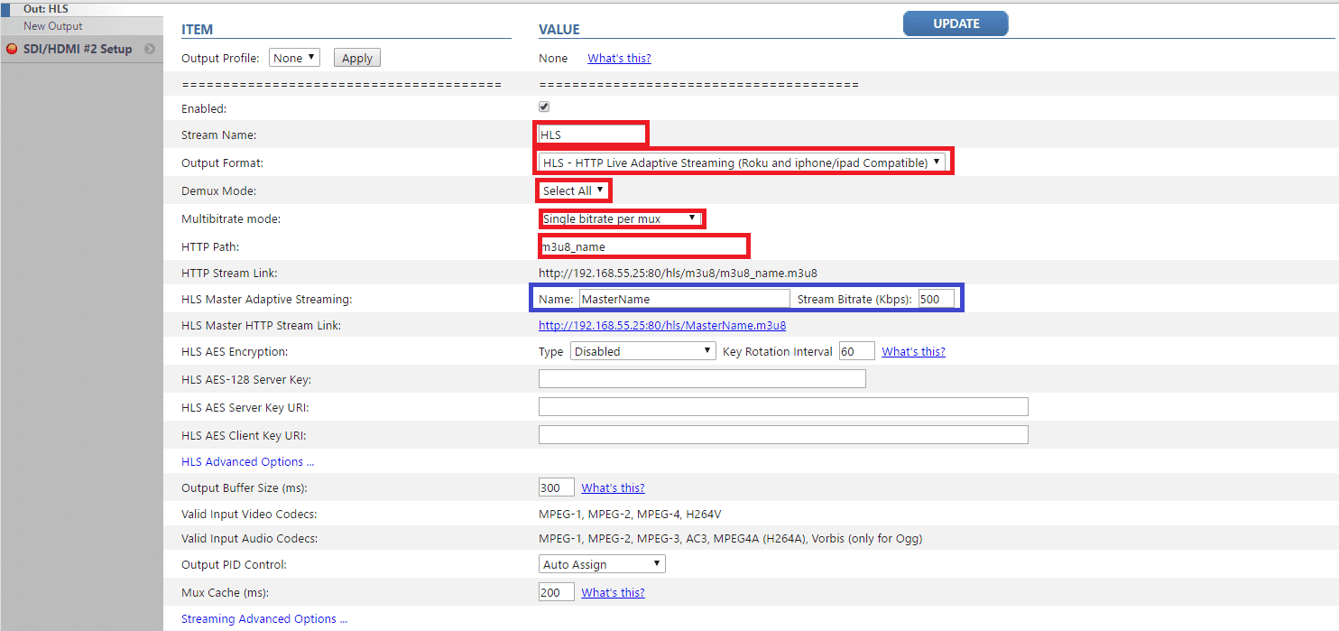 DVEO_HLS_settings